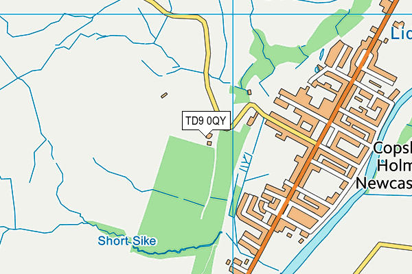 TD9 0QY map - OS VectorMap District (Ordnance Survey)