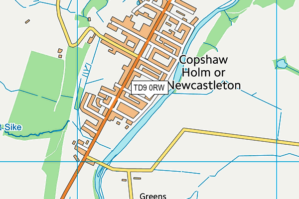 TD9 0RW map - OS VectorMap District (Ordnance Survey)