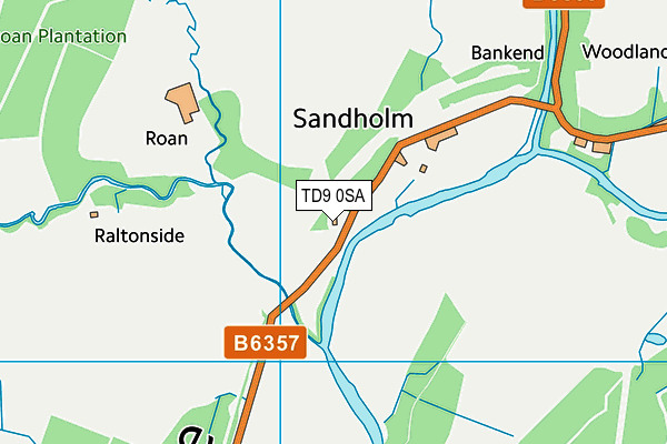 TD9 0SA map - OS VectorMap District (Ordnance Survey)