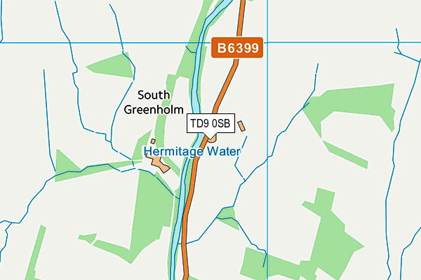 TD9 0SB map - OS VectorMap District (Ordnance Survey)