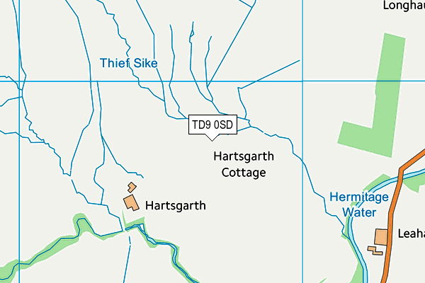 TD9 0SD map - OS VectorMap District (Ordnance Survey)