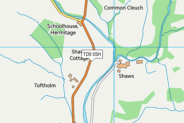 TD9 0SH map - OS VectorMap District (Ordnance Survey)