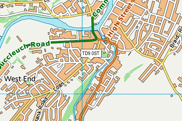 TD9 0ST map - OS VectorMap District (Ordnance Survey)