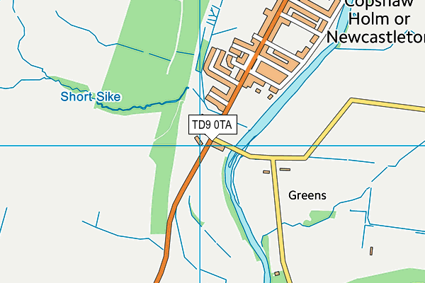 TD9 0TA map - OS VectorMap District (Ordnance Survey)