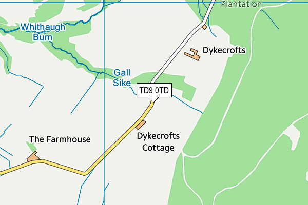 TD9 0TD map - OS VectorMap District (Ordnance Survey)