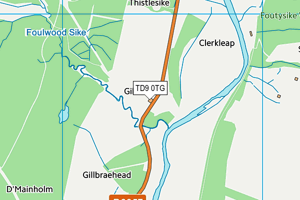 TD9 0TG map - OS VectorMap District (Ordnance Survey)