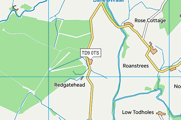 TD9 0TS map - OS VectorMap District (Ordnance Survey)