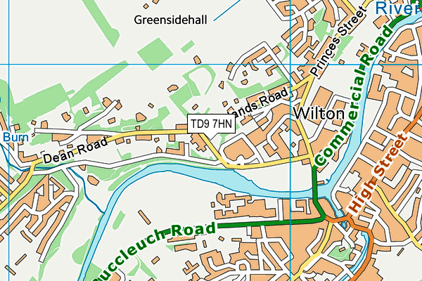 TD9 7HN map - OS VectorMap District (Ordnance Survey)