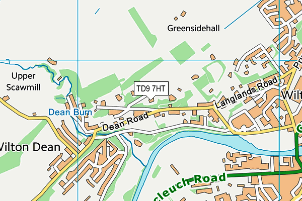 TD9 7HT map - OS VectorMap District (Ordnance Survey)