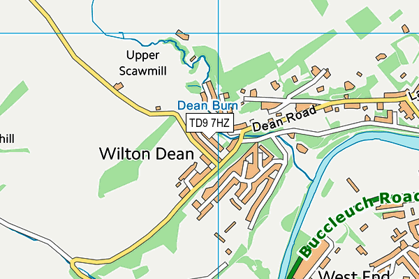 TD9 7HZ map - OS VectorMap District (Ordnance Survey)