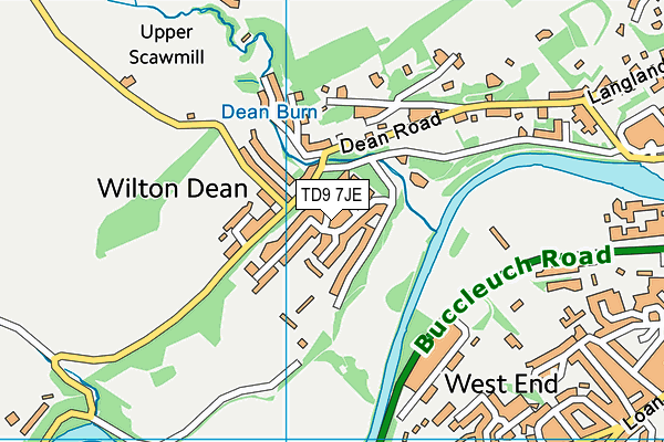TD9 7JE map - OS VectorMap District (Ordnance Survey)