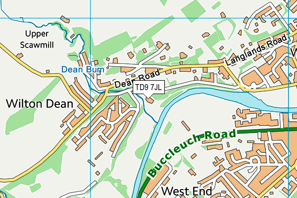 TD9 7JL map - OS VectorMap District (Ordnance Survey)