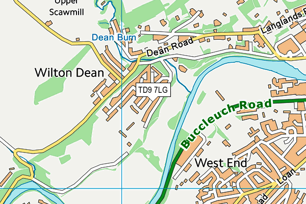TD9 7LG map - OS VectorMap District (Ordnance Survey)