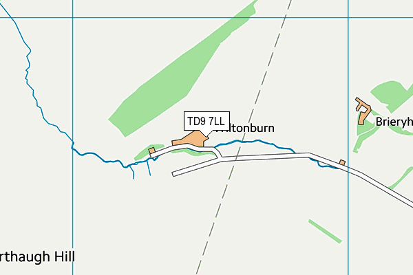 TD9 7LL map - OS VectorMap District (Ordnance Survey)