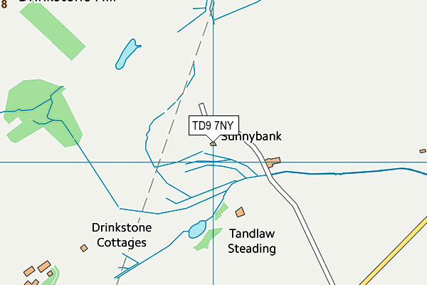 TD9 7NY map - OS VectorMap District (Ordnance Survey)