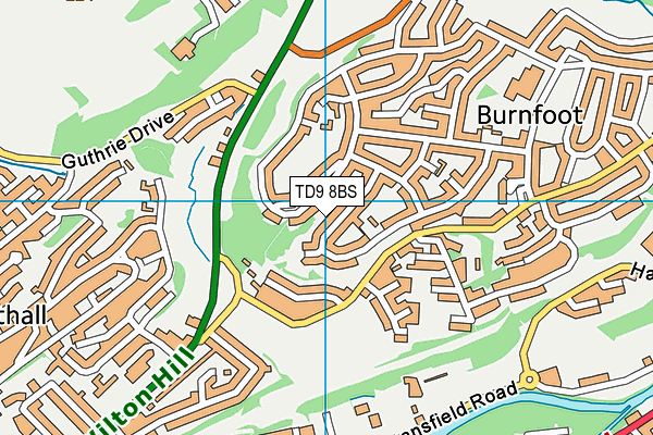 TD9 8BS map - OS VectorMap District (Ordnance Survey)