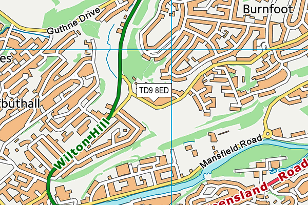 TD9 8ED map - OS VectorMap District (Ordnance Survey)