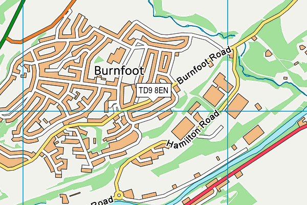 TD9 8EN map - OS VectorMap District (Ordnance Survey)