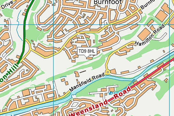 TD9 8HL map - OS VectorMap District (Ordnance Survey)