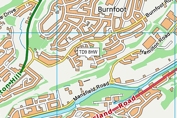 TD9 8HW map - OS VectorMap District (Ordnance Survey)