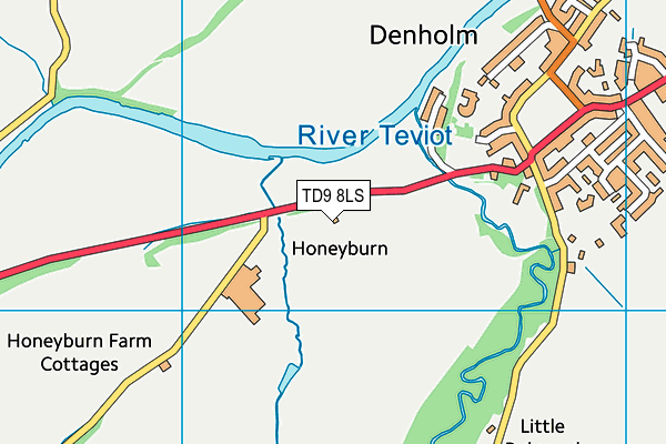 TD9 8LS map - OS VectorMap District (Ordnance Survey)