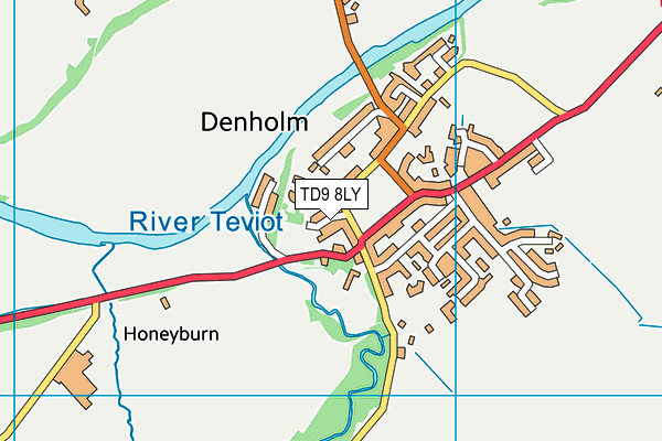 TD9 8LY map - OS VectorMap District (Ordnance Survey)