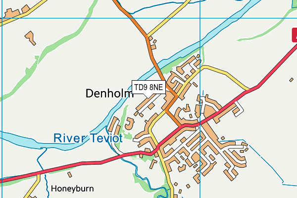 TD9 8NE map - OS VectorMap District (Ordnance Survey)