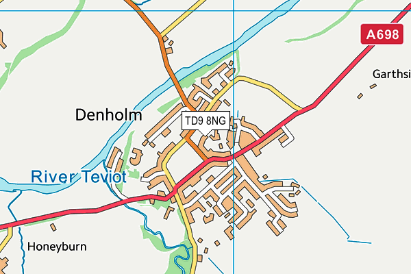 TD9 8NG map - OS VectorMap District (Ordnance Survey)
