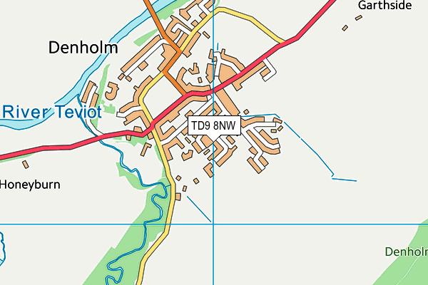 TD9 8NW map - OS VectorMap District (Ordnance Survey)