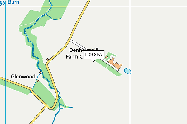 TD9 8PA map - OS VectorMap District (Ordnance Survey)