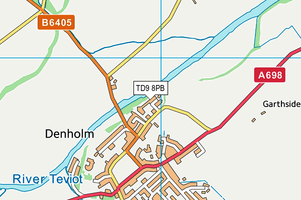 TD9 8PB map - OS VectorMap District (Ordnance Survey)