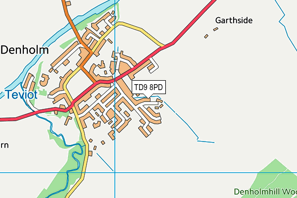 TD9 8PD map - OS VectorMap District (Ordnance Survey)