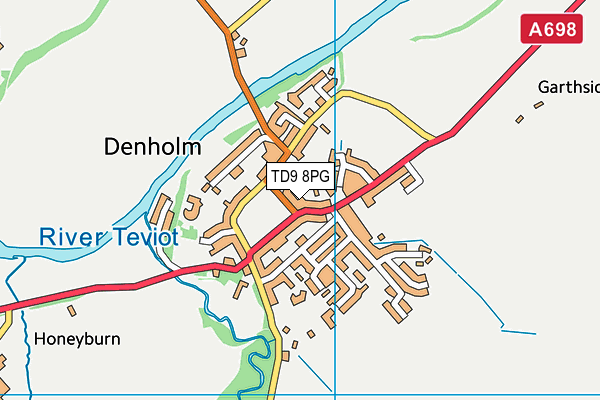TD9 8PG map - OS VectorMap District (Ordnance Survey)