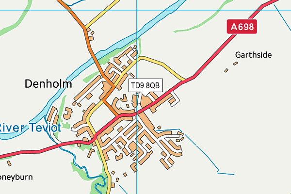 TD9 8QB map - OS VectorMap District (Ordnance Survey)