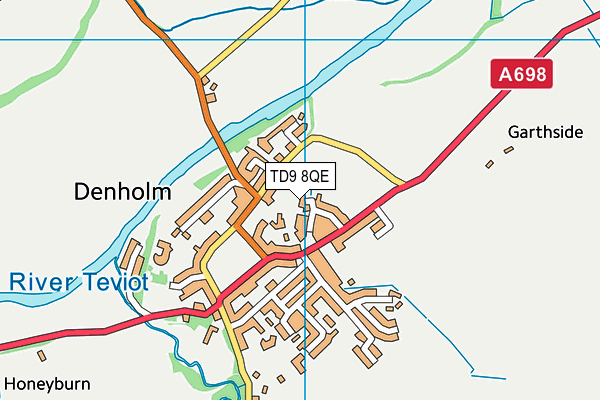 TD9 8QE map - OS VectorMap District (Ordnance Survey)
