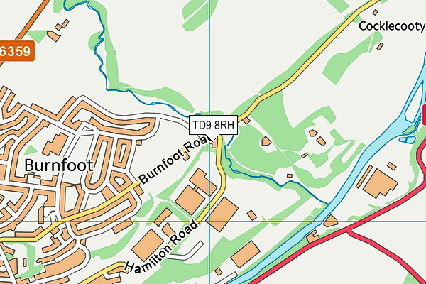 TD9 8RH map - OS VectorMap District (Ordnance Survey)