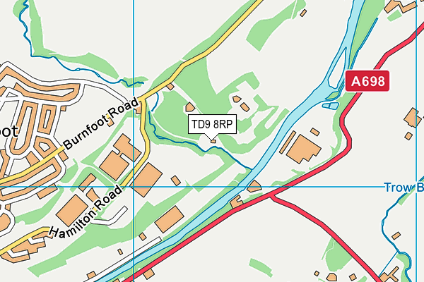 TD9 8RP map - OS VectorMap District (Ordnance Survey)