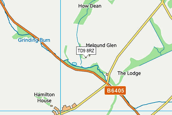 TD9 8RZ map - OS VectorMap District (Ordnance Survey)