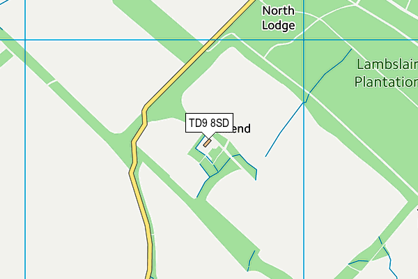 TD9 8SD map - OS VectorMap District (Ordnance Survey)