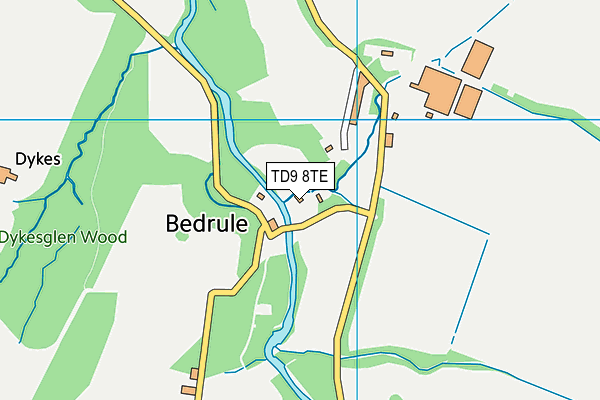 TD9 8TE map - OS VectorMap District (Ordnance Survey)