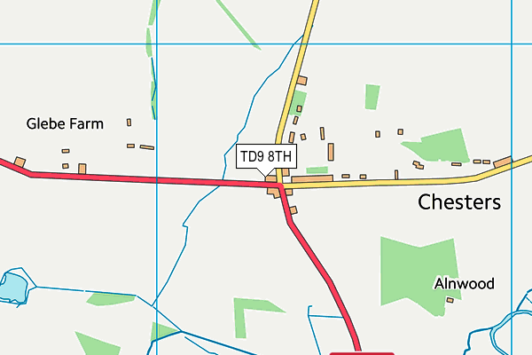 TD9 8TH map - OS VectorMap District (Ordnance Survey)