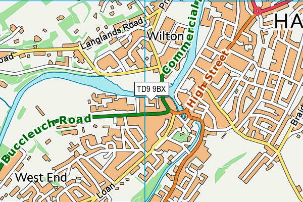 TD9 9BX map - OS VectorMap District (Ordnance Survey)
