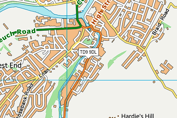 TD9 9DL map - OS VectorMap District (Ordnance Survey)