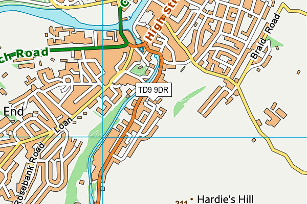TD9 9DR map - OS VectorMap District (Ordnance Survey)