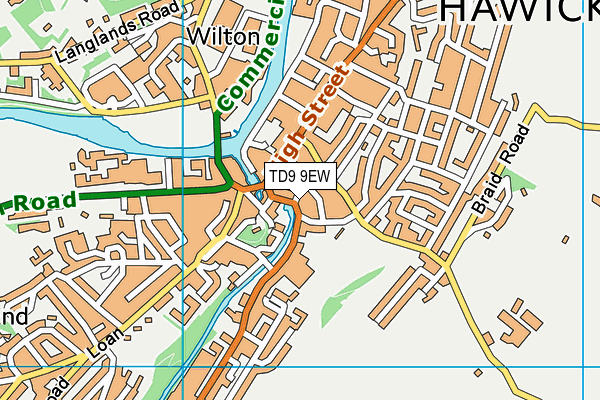 TD9 9EW map - OS VectorMap District (Ordnance Survey)