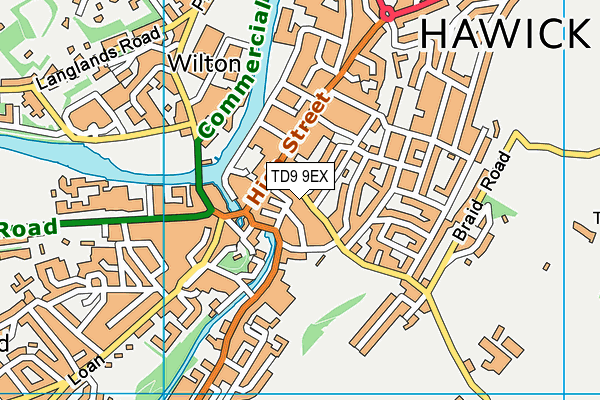 TD9 9EX map - OS VectorMap District (Ordnance Survey)