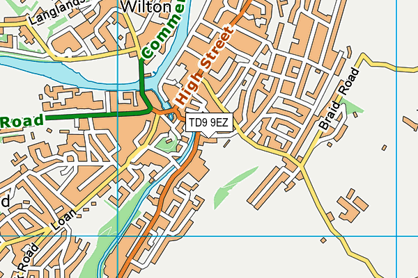 TD9 9EZ map - OS VectorMap District (Ordnance Survey)
