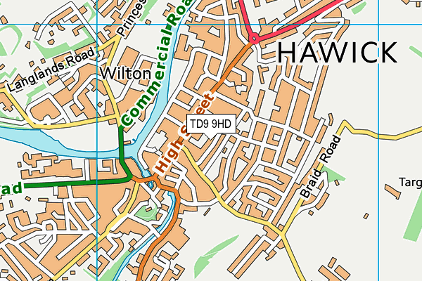 TD9 9HD map - OS VectorMap District (Ordnance Survey)