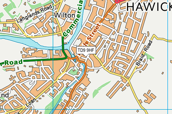 TD9 9HF map - OS VectorMap District (Ordnance Survey)