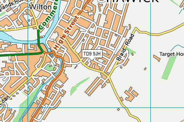 TD9 9JH map - OS VectorMap District (Ordnance Survey)